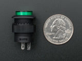 16mm Illuminated Latching On/Off Pushbutton (Green)