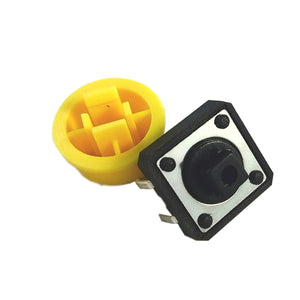 Momentary Push Button/Tactile Switch with Round Cap (Yellow)