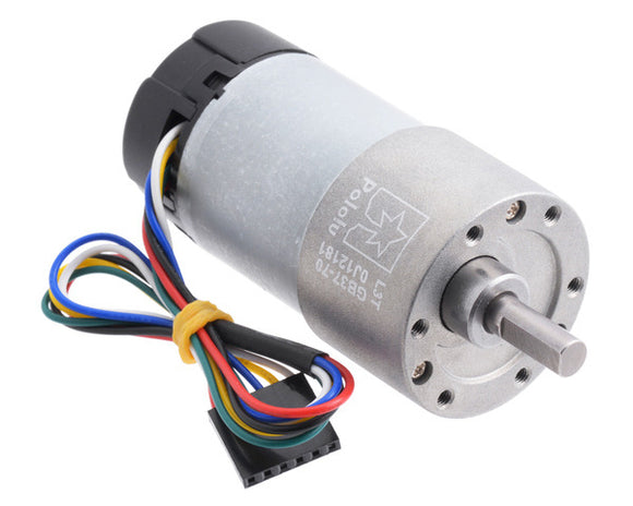 Pololu 70:1 Metal Gearmotor 37Dx70L mm 12V with 64 CPR Encoder (Helical Pinion)