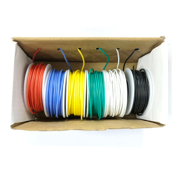Hook-up Wire Set 26AWG Fine Stranded Core (6 colours, 10m / 30ft each)
