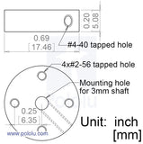 Universal Aluminum Mounting Hub Pair (3mm Shaft 2-56 Holes)