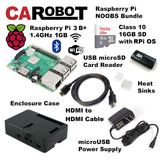 CAROBOT Raspberry Pi 3 B+ Starter Bundle (with 16GB Raspberry Pi OS SD Card) (Black Enclosure)