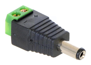 DC Barrel Plug to 2-Pin Terminal Block Adapter (Male)