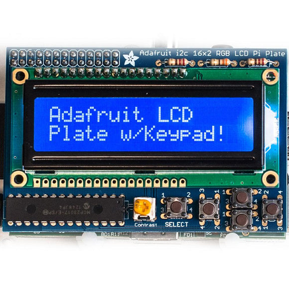 Adafruit LCD and Keypad Kit for Raspberry Pi (White on Blue)