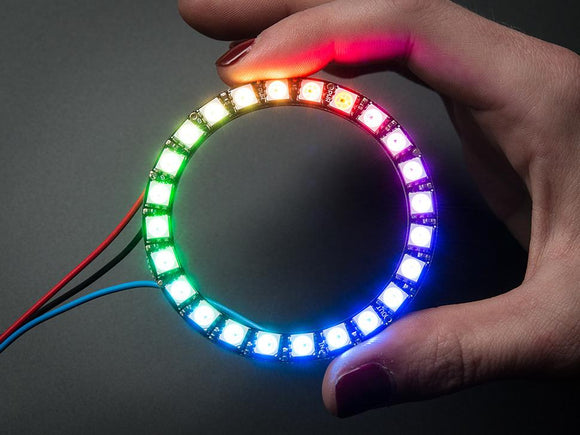 Adafruit NeoPixel Ring (24 RGB LED) WS2812 5050 RGB LED with Integrated Drivers