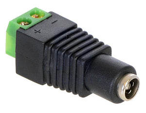 DC Barrel Jack to 2-Pin Terminal Block Adapter (Female)