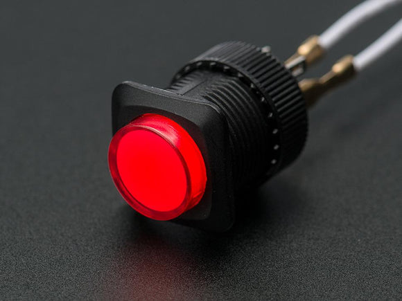 16mm Illuminated Pushbutton (Red Momentary)