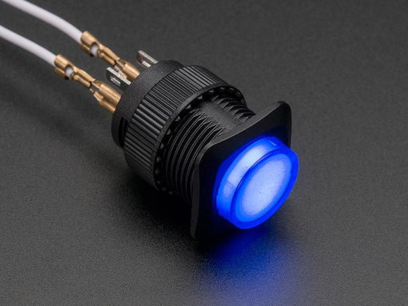 16mm Illuminated Pushbutton (Blue Momentary)