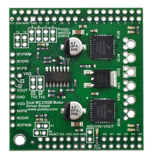 Pololu Dual Motor Driver Shield for Arduino (3A 5-28V)