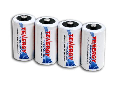 Tenergy Premium D 10000mAh High Capacity NiMh Rechargeable Battery (4-pack)