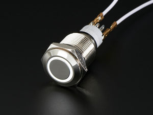 Metal Momentary Pushbutton with LED Ring (16mm, White)
