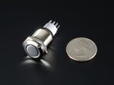 Metal Momentary Pushbutton with LED Ring (16mm, White)