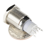 Metal Momentary Pushbutton with LED Ring (16mm, Yellow)