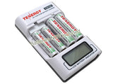 Tenergy TN156 4-Slot AA / AAA Smart Battery Charger with LCD indicator