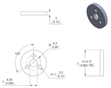 Pololu Aluminum Scooter Wheel Adapter for 6mm Shaft