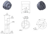 Pololu Aluminum Scooter Wheel Adapter for 6mm Shaft