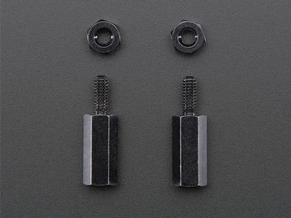 Brass M2.5 Standoff for Pi HATs - Black Plated - Pack of 2
