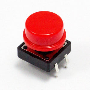 Momentary Push Button/Tactile Switch with Round Cap (Red)