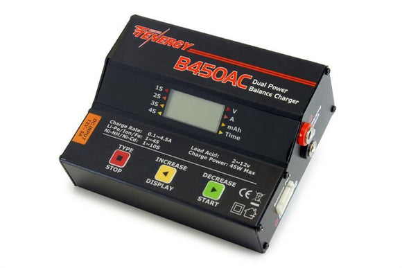 Tenergy B450AC 45W AC/DC Compact Balance Charger for NiMH/NiCd/LiPo/Li-ion/LiFePO4/Lead Acid Battery Packs