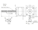 Stepper Motor with 18cm Lead Screw (Bipolar, 200 Steps/Rev, 42x38mm, 2.8V, 1.7 A/Phase)