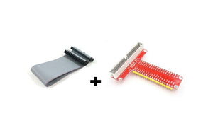 Assembled Pi T-Cobbler Plus (GPIO Breakout for Raspberry Pi A+, B+, Pi 2/3/4 with Cable)