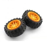 Wheel Pair - 30mm (Rubber Tire, Orange)