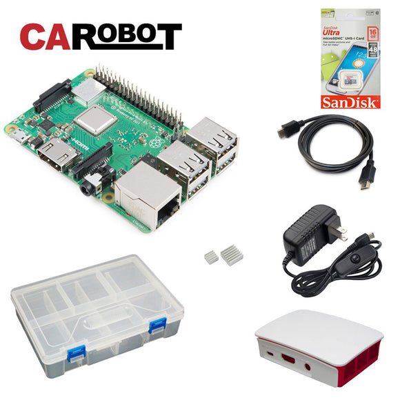 CAROBOT Raspberry Pi 3 B+ Starter Bundle (with 16GB SD Card)