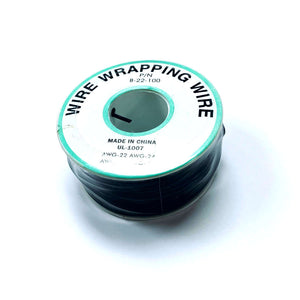 Hook-up Wire 22 AWG Solid Core (Black 30m / 100 Feet)