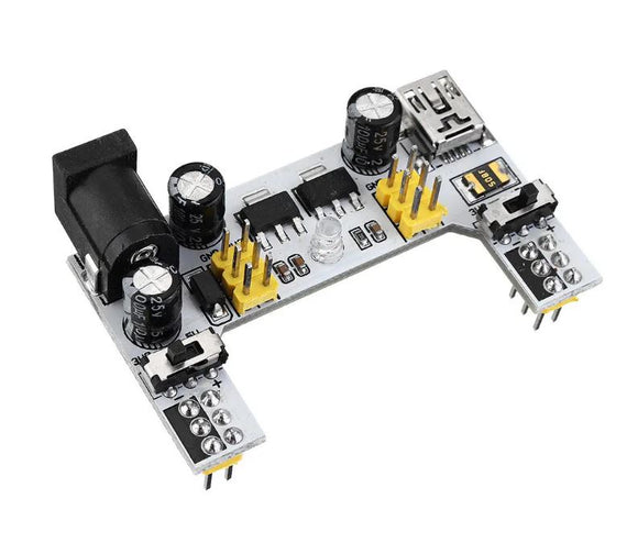 Breadboard Power Supply (DC Barrel or USB mini-B input)