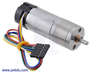 Pololu 75:1 Metal Gearmotor 25Dx69L mm HP 6V with 48 CPR Encoder