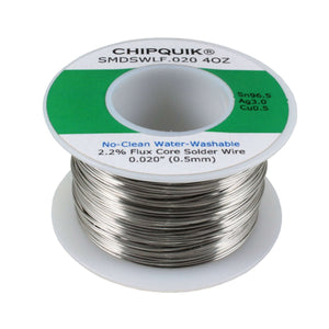 Chip Quik Solder Wire Lead-Free No-Clean Water-Washable (0.020", 4oz/113g)