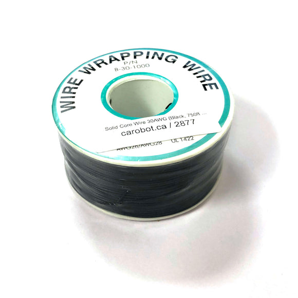 Solid Core Wire 30AWG (Black, 750ft / 230m)