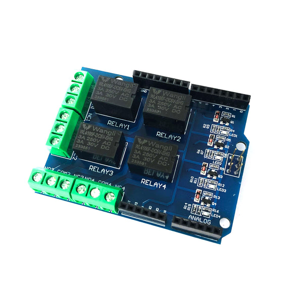 4-Channel Relay Shield (5VDC - 250V 10A)