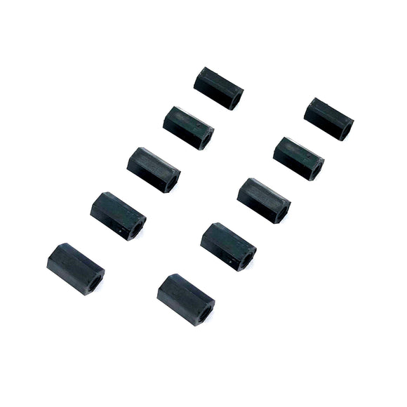 Nylon Standoff Female Threaded (Black M3 x 10mm, 10pcs)