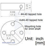 Universal Aluminum Mounting Hub Pair (3mm Shaft 4-40 Holes)