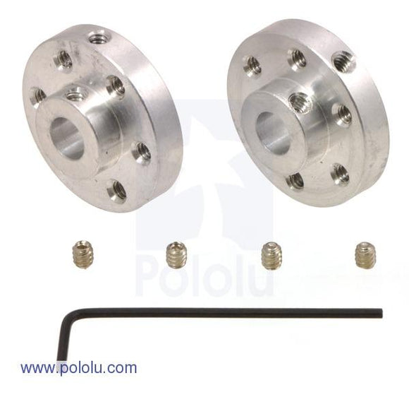 Universal Aluminum Mounting Hub Pair (6mm Shaft 4-40 Holes)