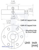 Universal Aluminum Mounting Hub Pair (6mm Shaft 4-40 Holes)