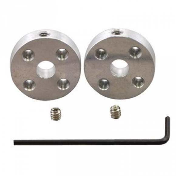 Universal Aluminum Mounting Hub Pair (5mm Shaft 4-40 Holes)