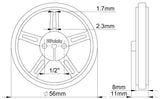 Pololu Wheel 60x8mm Pair (Black)