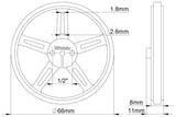 Pololu Wheel 70x8mm Pair (Black)